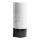 Cylindrisk dekorativ vas i Carrara Marble och Marquinia Tillverkad i Italien - Emory Viadurini