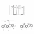 Dekorativ färgad vas Slide Bamboo modern design gjord i Italien Viadurini