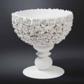 Inomhus dekorativ vas i vit keramik med Made in Italy dekoration - Camogli