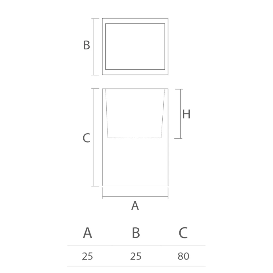 Dekorativ inomhusvas i polyeten 2 storlekar Tillverkad i Italien - Lambo Viadurini