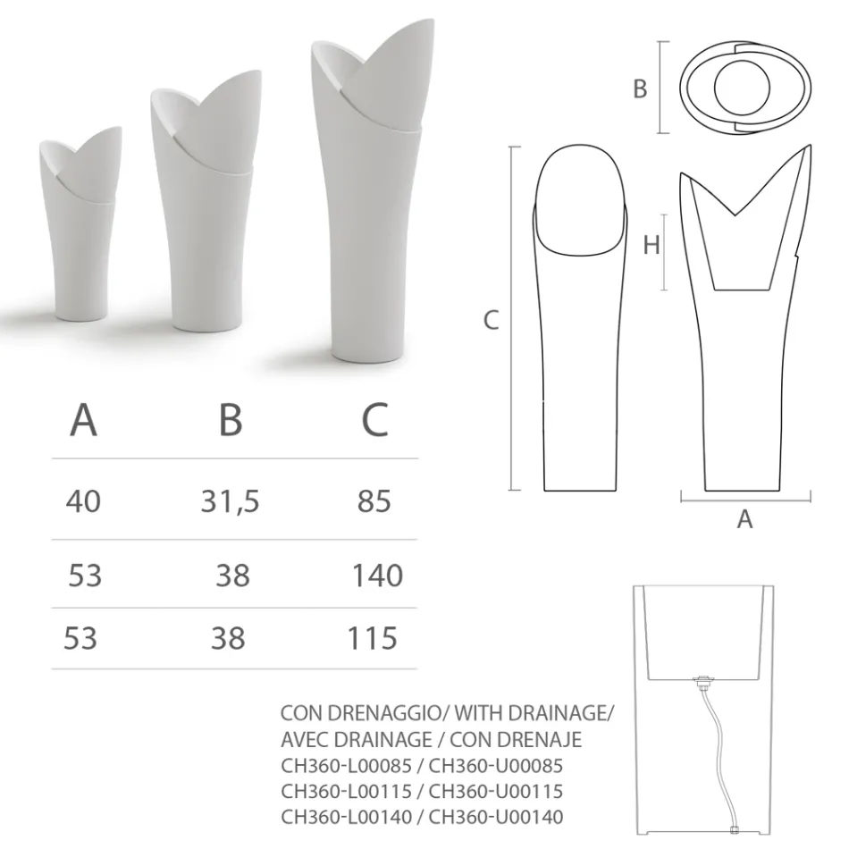 Dekorativ inomhusvas i färgad polyeten Tillverkad i Italien - Cervia Viadurini