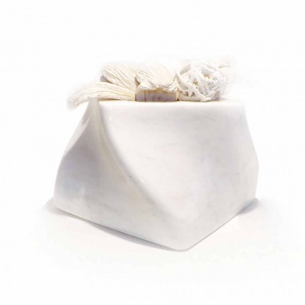 Dekorativ designvas i Bardiglio eller Carrara-marmor Tillverkad i Italien - Prisma Viadurini