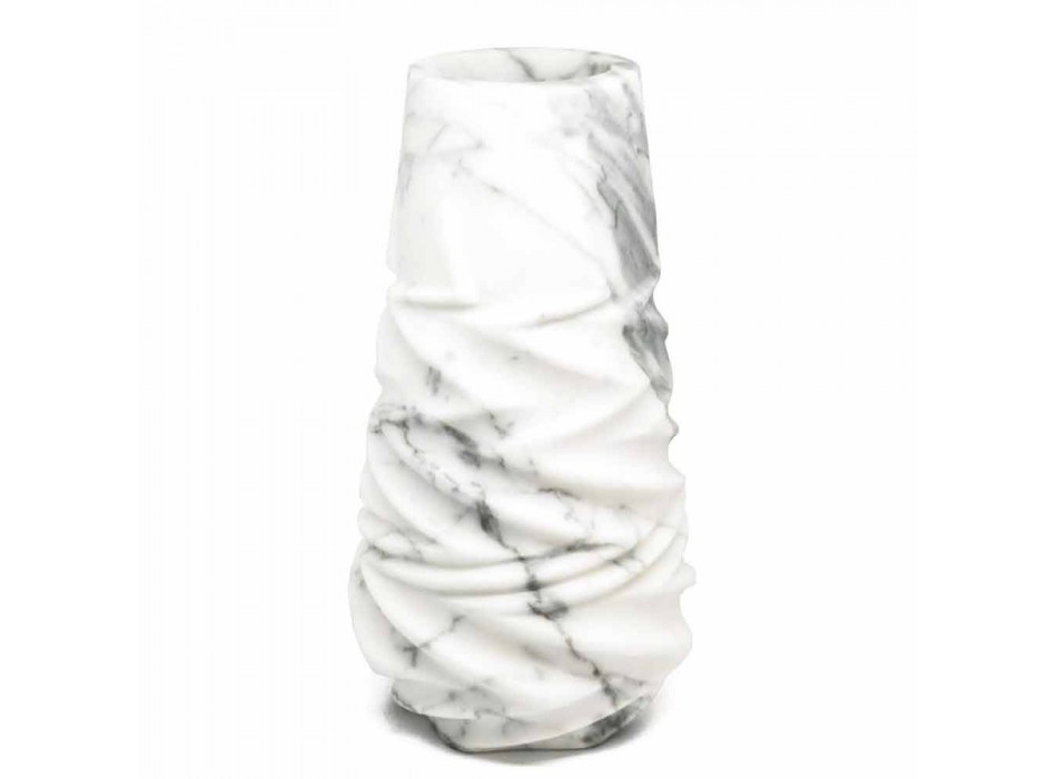 Arabesque marmor design dekorativ vas tillverkad i Italien - Brock Viadurini