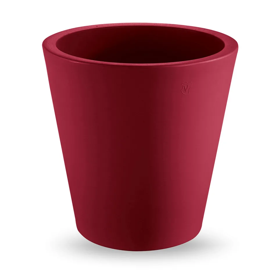 Rund färgad dekorativ vas i polyeten tillverkad i Italien - Mengo Viadurini