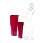 Kvadratisk dekorativ vas av polyeten tillverkad i Italien - Bonina Viadurini