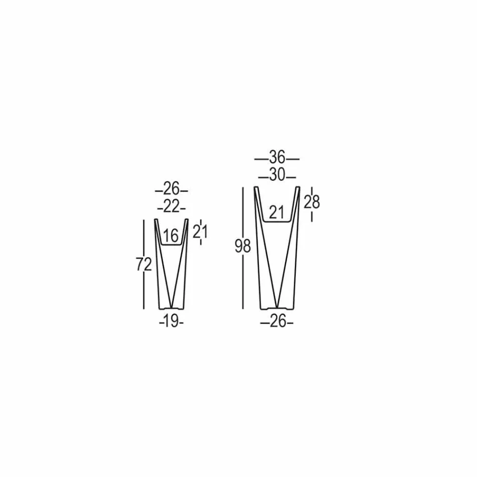 Kvadratisk dekorativ vas av polyeten tillverkad i Italien - Bonina Viadurini