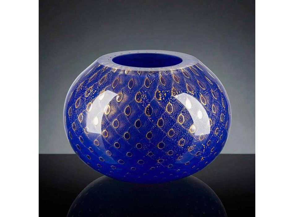 Dekorativ vas i färgat Murano-blåst glas tillverkat i Italien - Barletta Viadurini