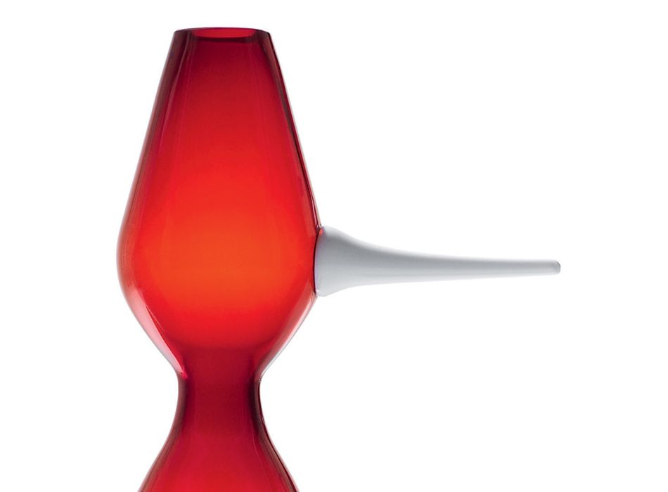 Röd Murano blåst glas dekorativ vas tillverkad i Italien - Belindo Viadurini