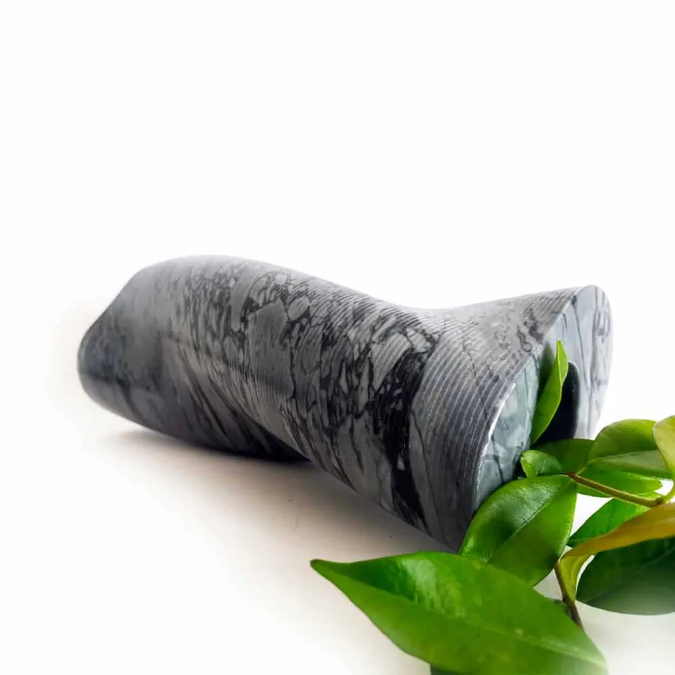 Modern dekorativ vas i Bardiglio Fiorito-marmor Tillverkad i Italien - Dido Viadurini