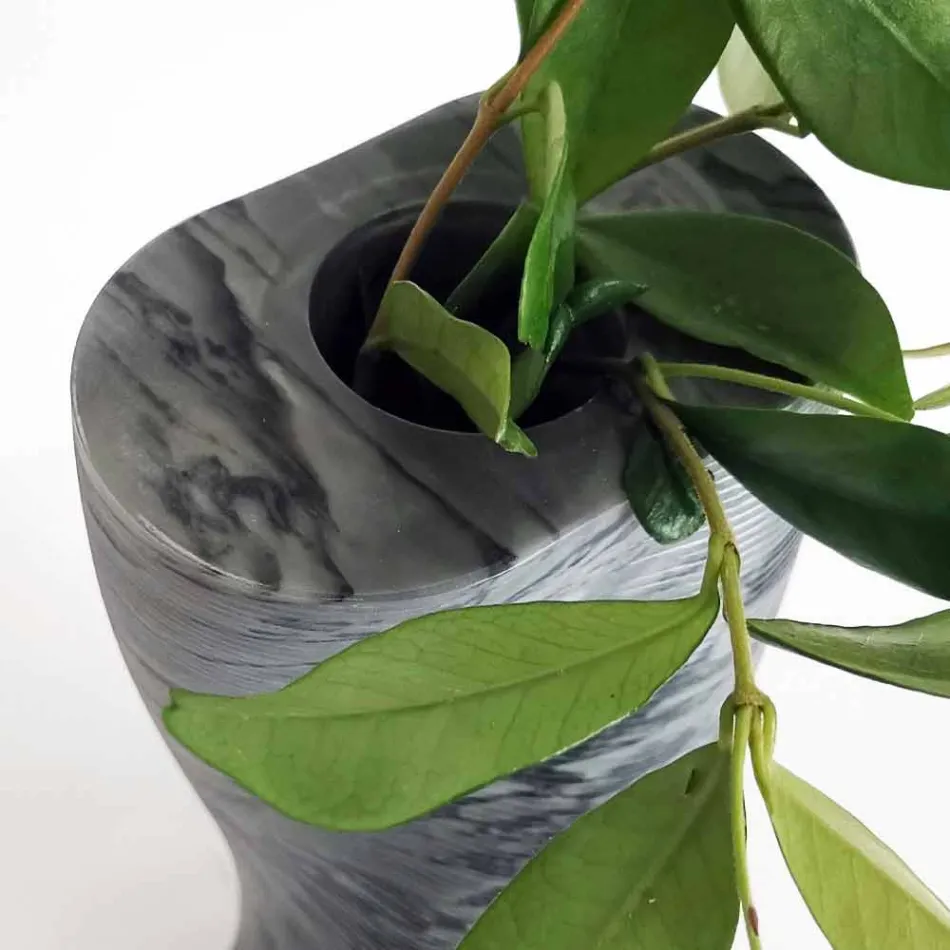 Modern dekorativ vas i Bardiglio Fiorito-marmor Tillverkad i Italien - Dido Viadurini