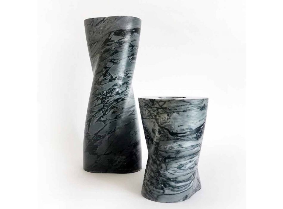 Modern dekorativ vas i Bardiglio Fiorito-marmor Tillverkad i Italien - Dido Viadurini