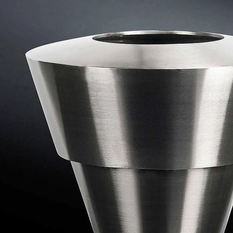 Dekorativ vas inomhus i satinstål tillverkad i Italien - Gardeno Viadurini