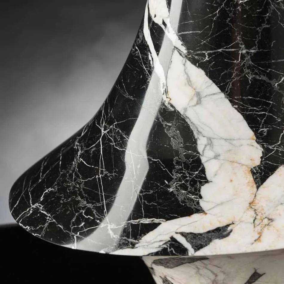 Elegant inomhusvas i vit och svart marmor Tillverkad i Italien - Original Viadurini