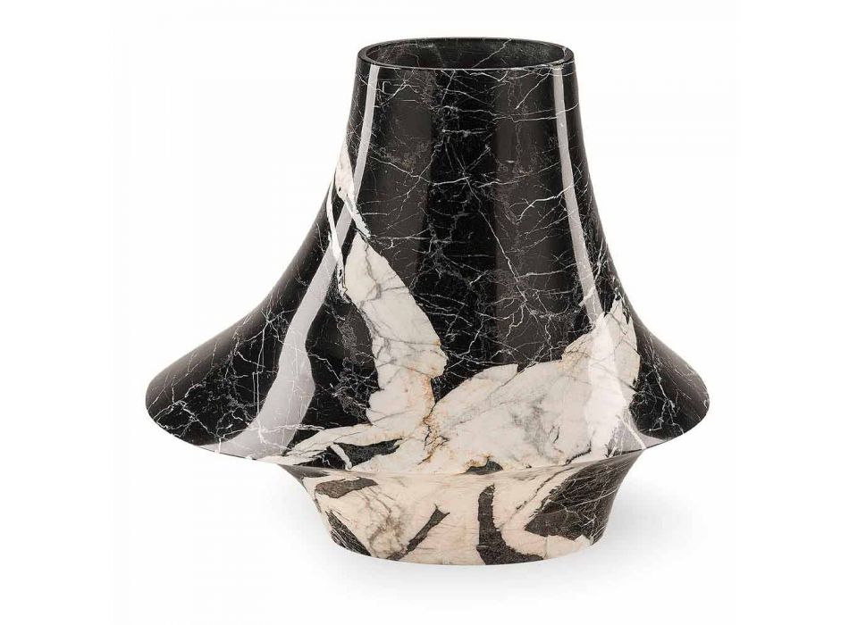 Elegant inomhusvas i vit och svart marmor Tillverkad i Italien - Original Viadurini