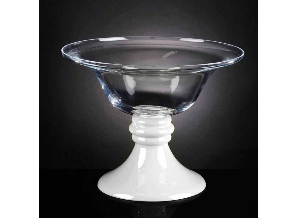 Elegant inomhusvas i vitt och genomskinligt glas tillverkat i Italien - Allegra Viadurini