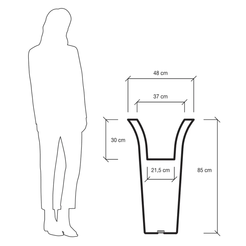 Rund trädgårdskruka i polyeten Tillverkad i Italien - Tremont Viadurini