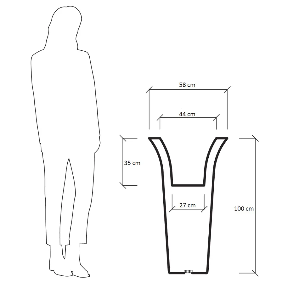 Rund trädgårdskruka i polyeten Tillverkad i Italien - Tremont Viadurini