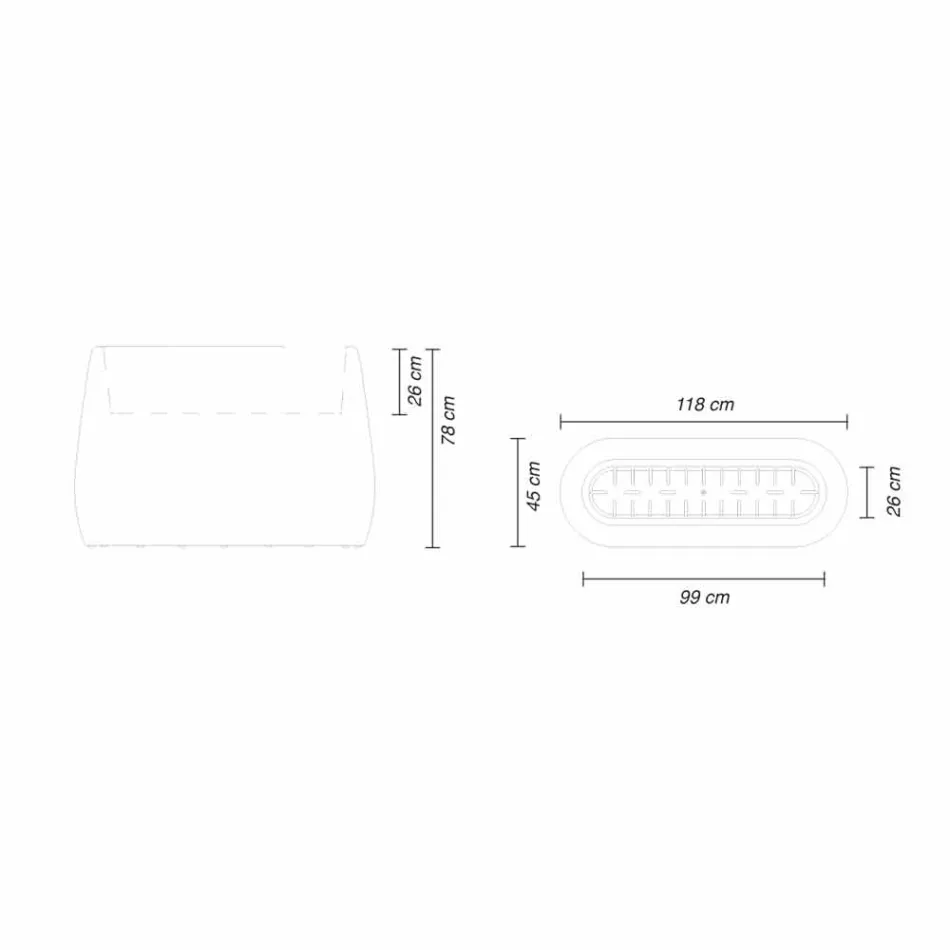 Planter vas i lysande plast, design i 3 storlekar - Pandora av Myyour Viadurini