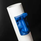 Vit keramisk vas med färgat insats Handgjord i Italien - Monte Viadurini