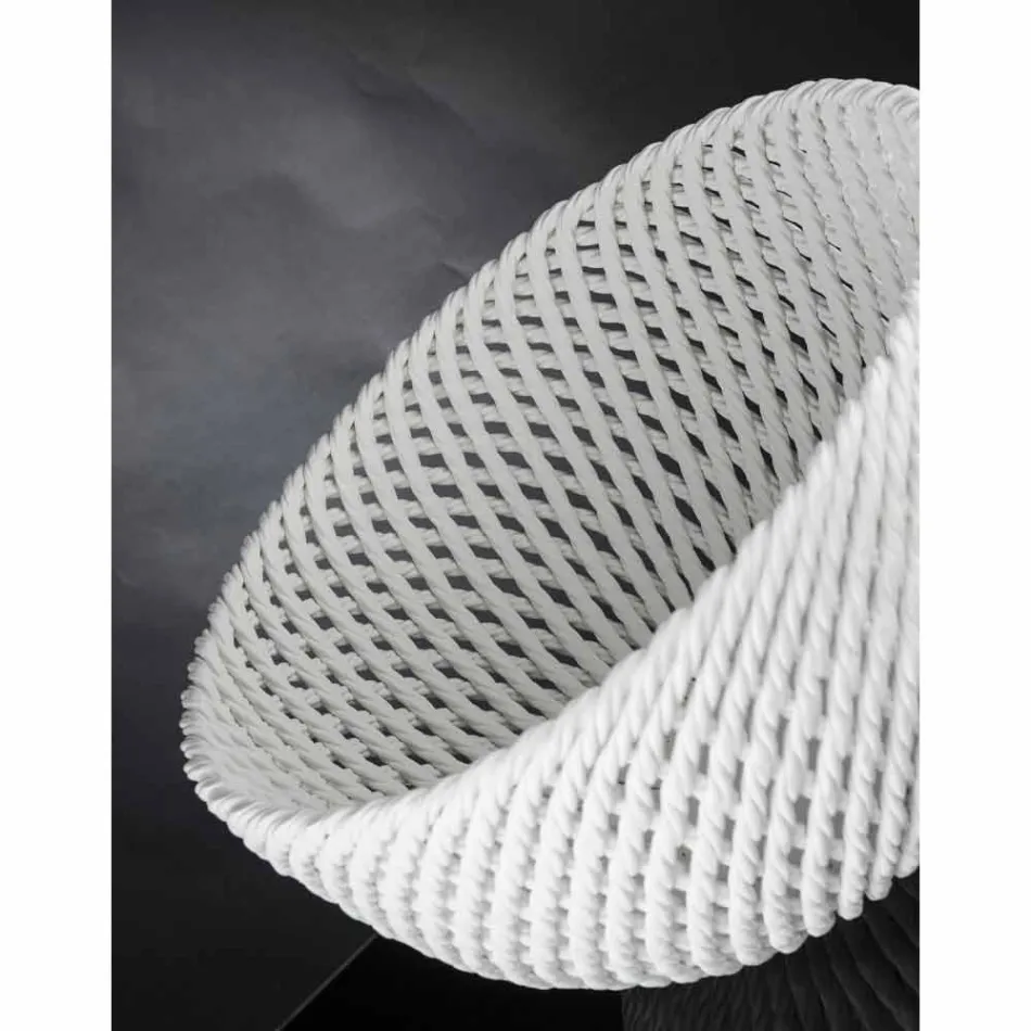 Handgjord keramisk vas med vävt väft tillverkat i Italien - Napoleon Viadurini