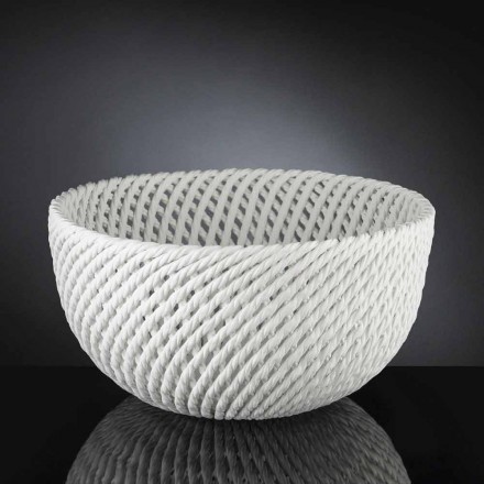 Handgjord keramisk vas med vävt väft tillverkat i Italien - Napoleon Viadurini