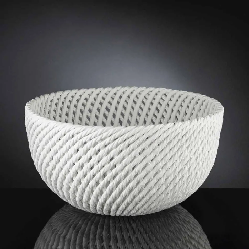 Handgjord keramisk vas med vävt väft tillverkat i Italien - Napoleon Viadurini