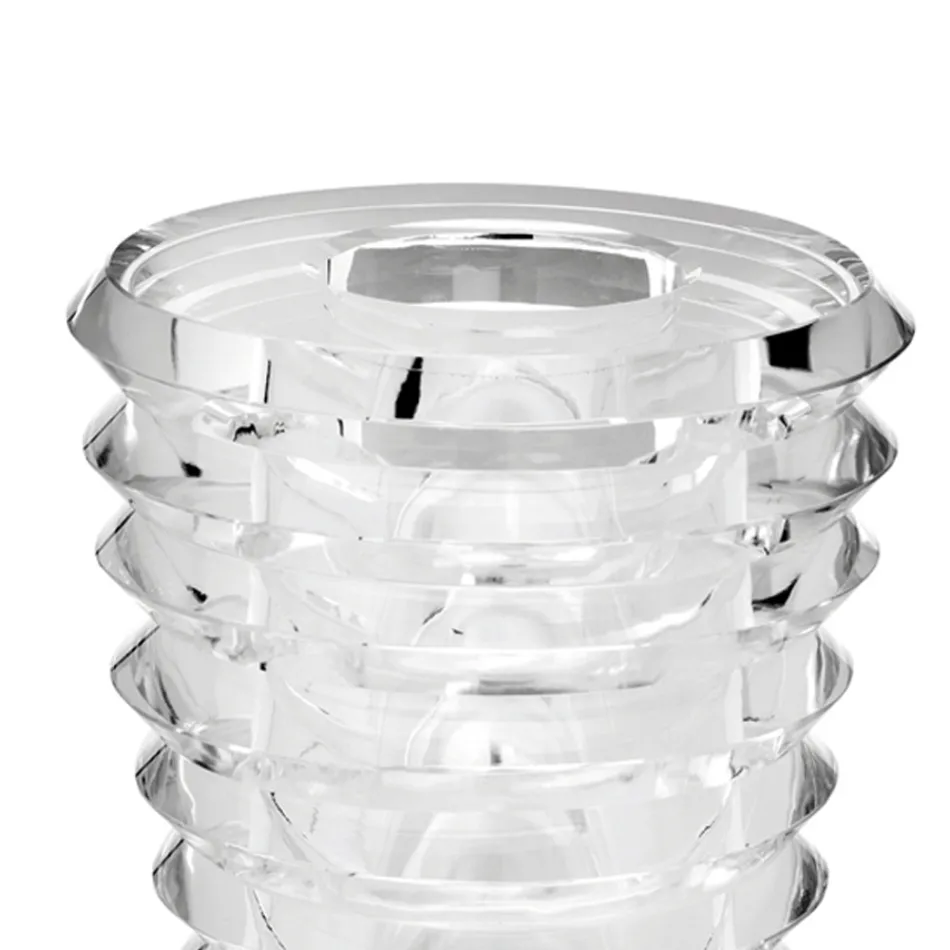 Crystal Vase Original Design med lyxringar tillverkade i Italien - Mexto Viadurini