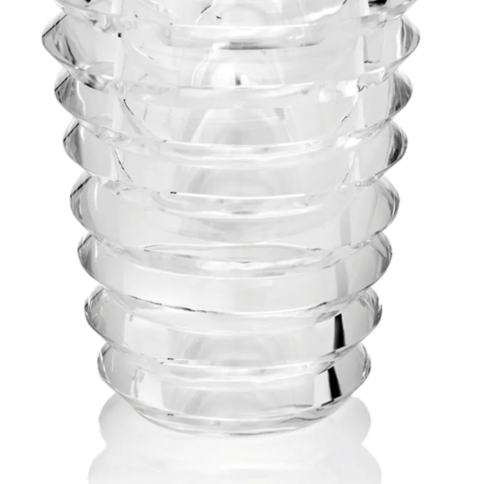 Crystal Vase Original Design med lyxringar tillverkade i Italien - Mexto Viadurini