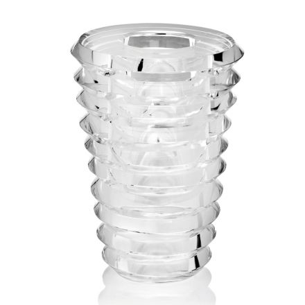 Crystal Vase Original Design med lyxringar tillverkade i Italien - Mexto Viadurini