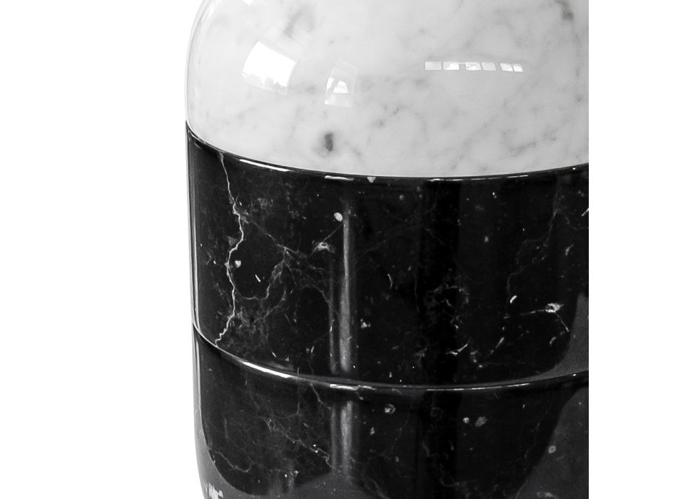 Vas i Carrara White Marble och Black Marquinia Luxury Design - Calar Viadurini