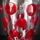 Transparent och röd Murano blåst glasvas tillverkad i Italien - Cenzo Viadurini