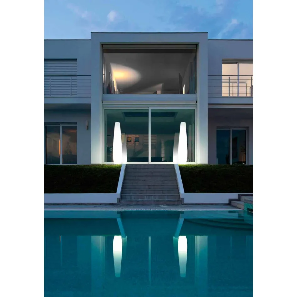 Utomhusvas med LED-ljus i polyeten Tillverkad i Italien - Nadai Viadurini