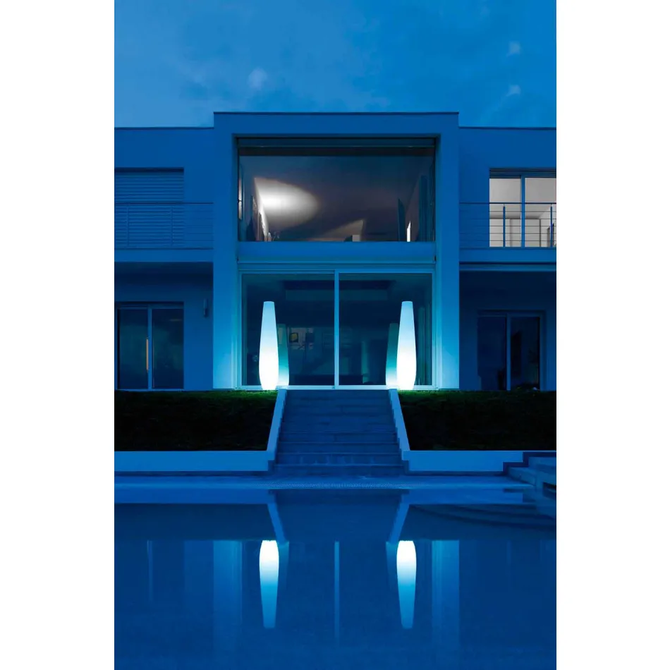 Utomhusvas med LED-ljus i polyeten Tillverkad i Italien - Nadai Viadurini