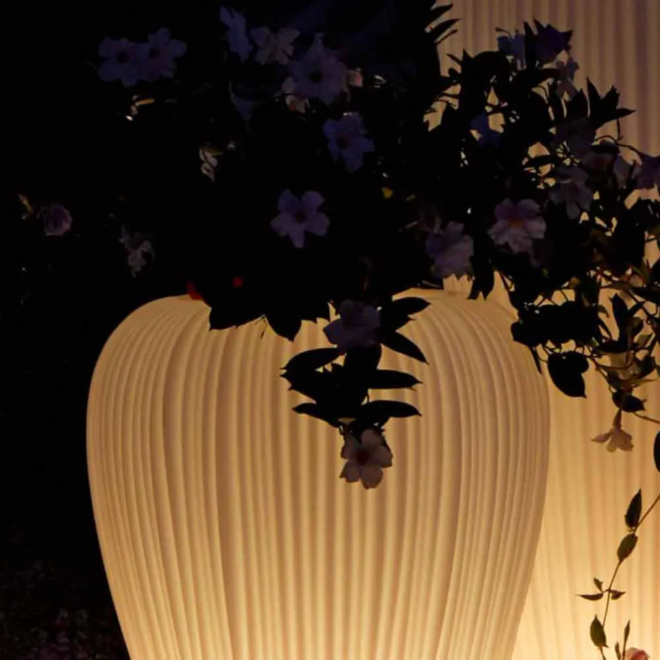 Modern design lysande utomhusvas i polyeten, 2 stycken - hud av Myyour Viadurini