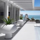 Utomhus lysande vas i polyeten med LED -ljus tillverkat i Italien - Boba Viadurini