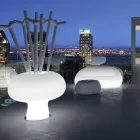 Utomhus lysande vas i polyeten med LED -ljus tillverkat i Italien - Boba Viadurini