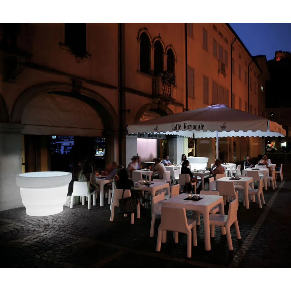 Ljus polyetylen trädgårdsvas med LED Made in Italy - Poldo Viadurini