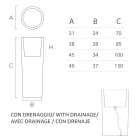 Hög inomhusvas i vit polyeten Tillverkad i Italien - Devid Viadurini