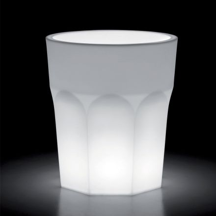 Dekorativ självlysande vas i polyeten med LED-ljus tillverkad i Italien - Pucca Viadurini