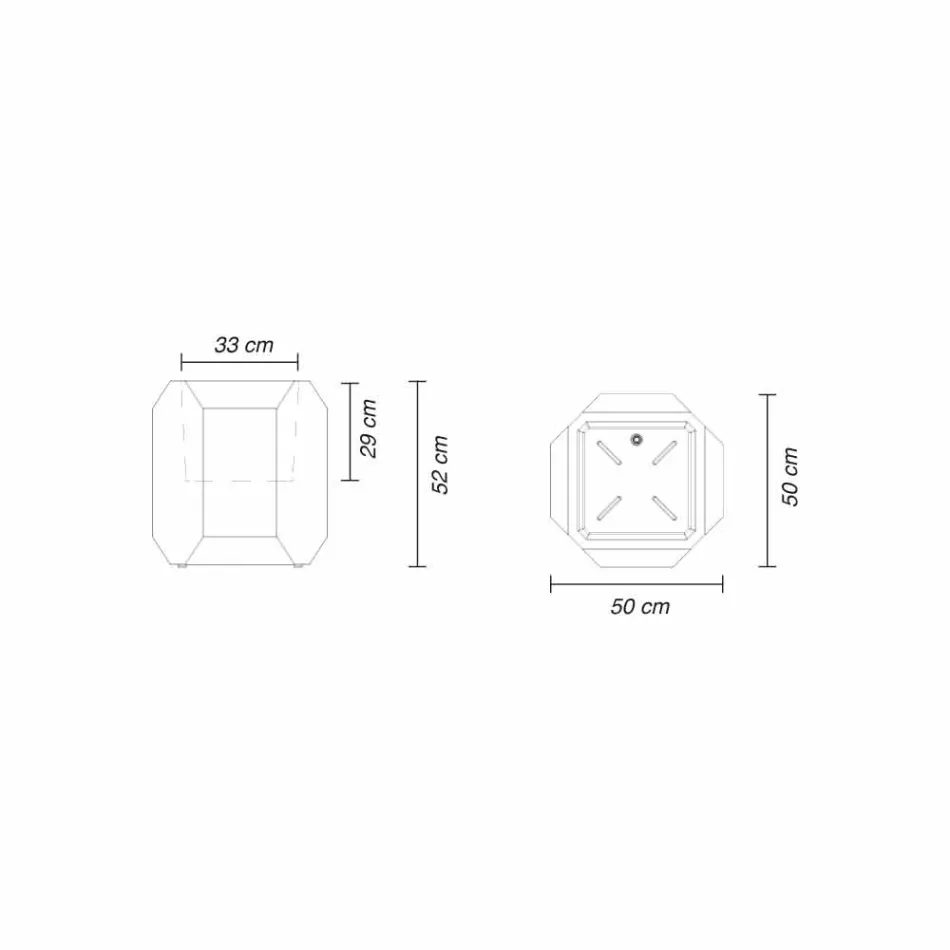 Lysande vas i plast för utomhus- eller inomhus, 3 dimensioner - Gem av Myyour Viadurini