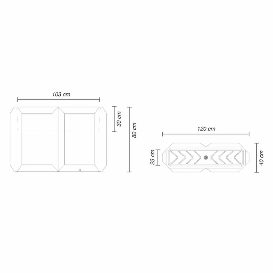 Lysande vas i plast för utomhus- eller inomhus, 3 dimensioner - Gem av Myyour Viadurini