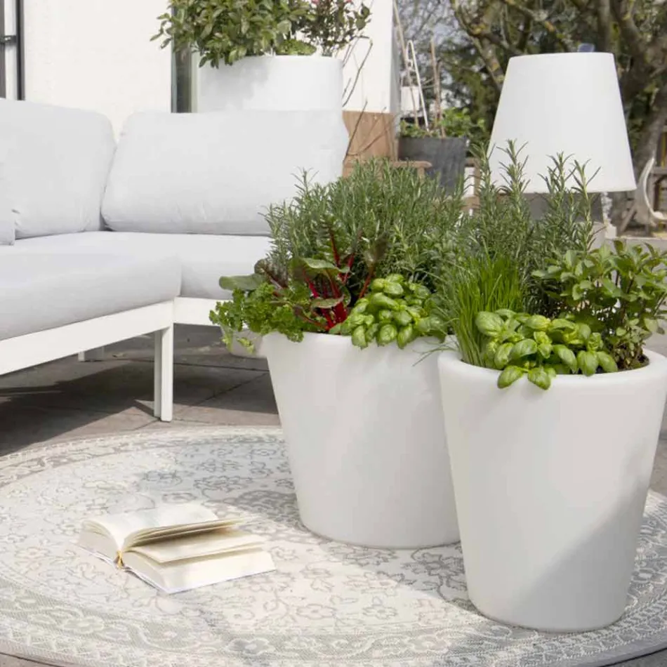 Ljus vas för exteriör och interiör, färgstark design i 3 dimensioner - Vasostar Viadurini