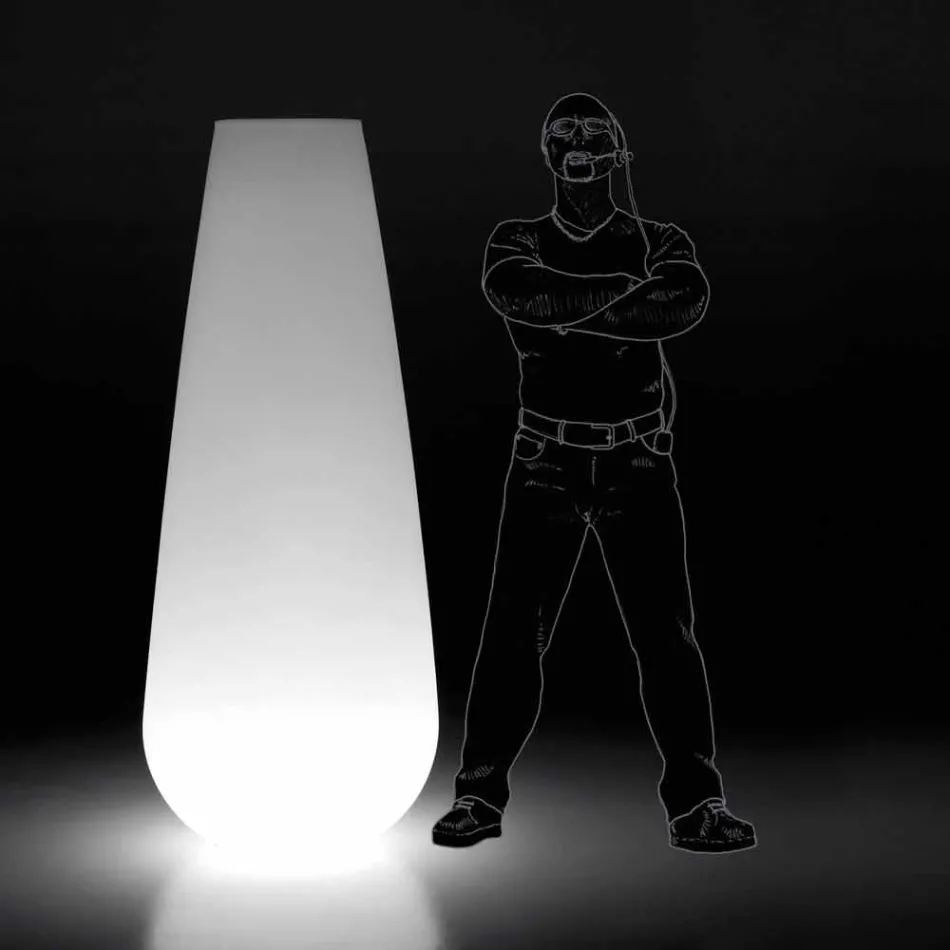 Lysande vas för utomhusdesign i polyeten Tillverkad i Italien - Menea Viadurini