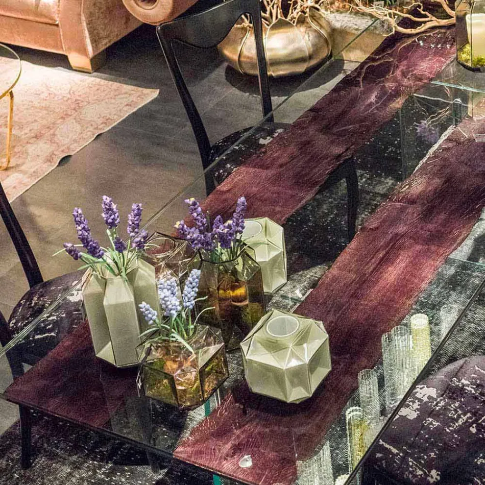 Modern inomhus glass vas som är handgjord i Italien - örn Viadurini