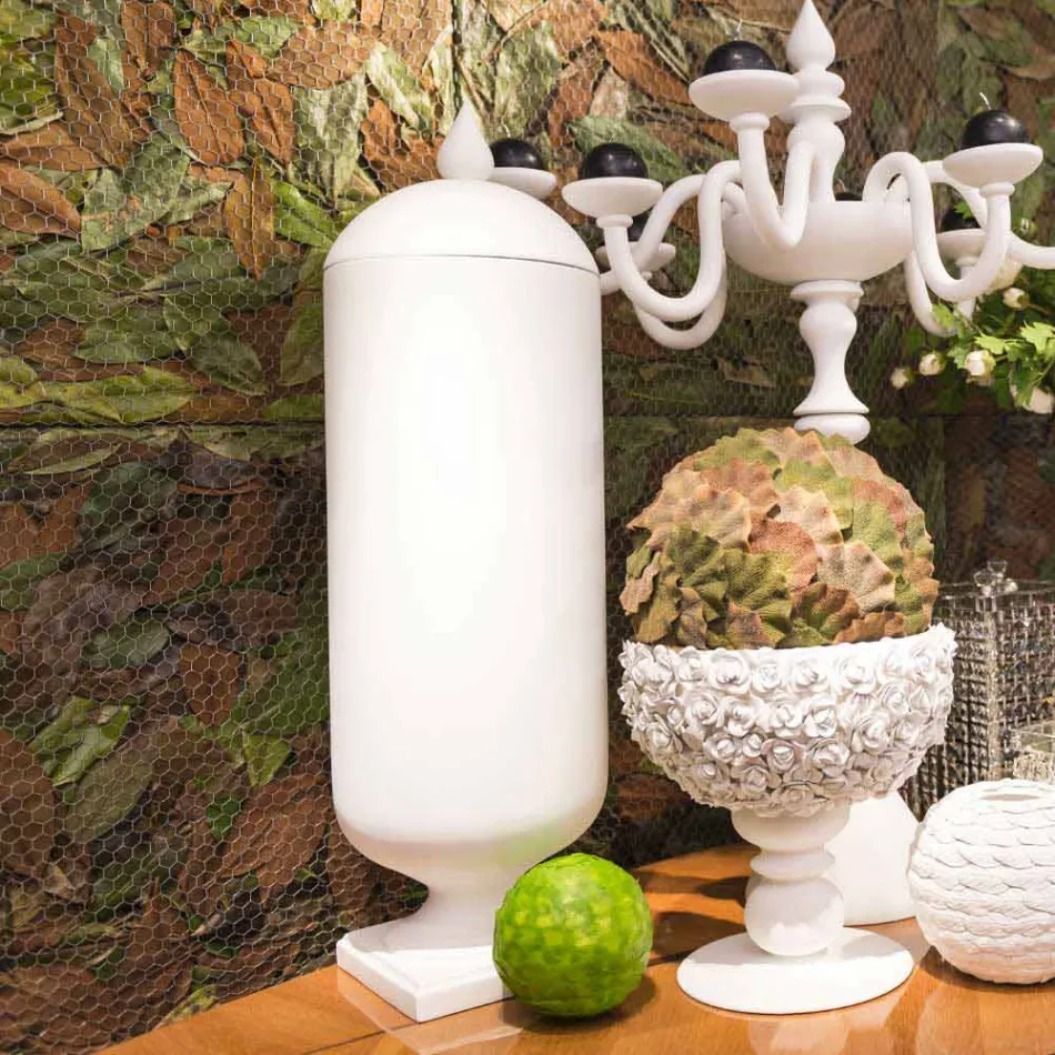 Modern handgjord vit keramisk vas tillverkad i Italien - Chantal Viadurini