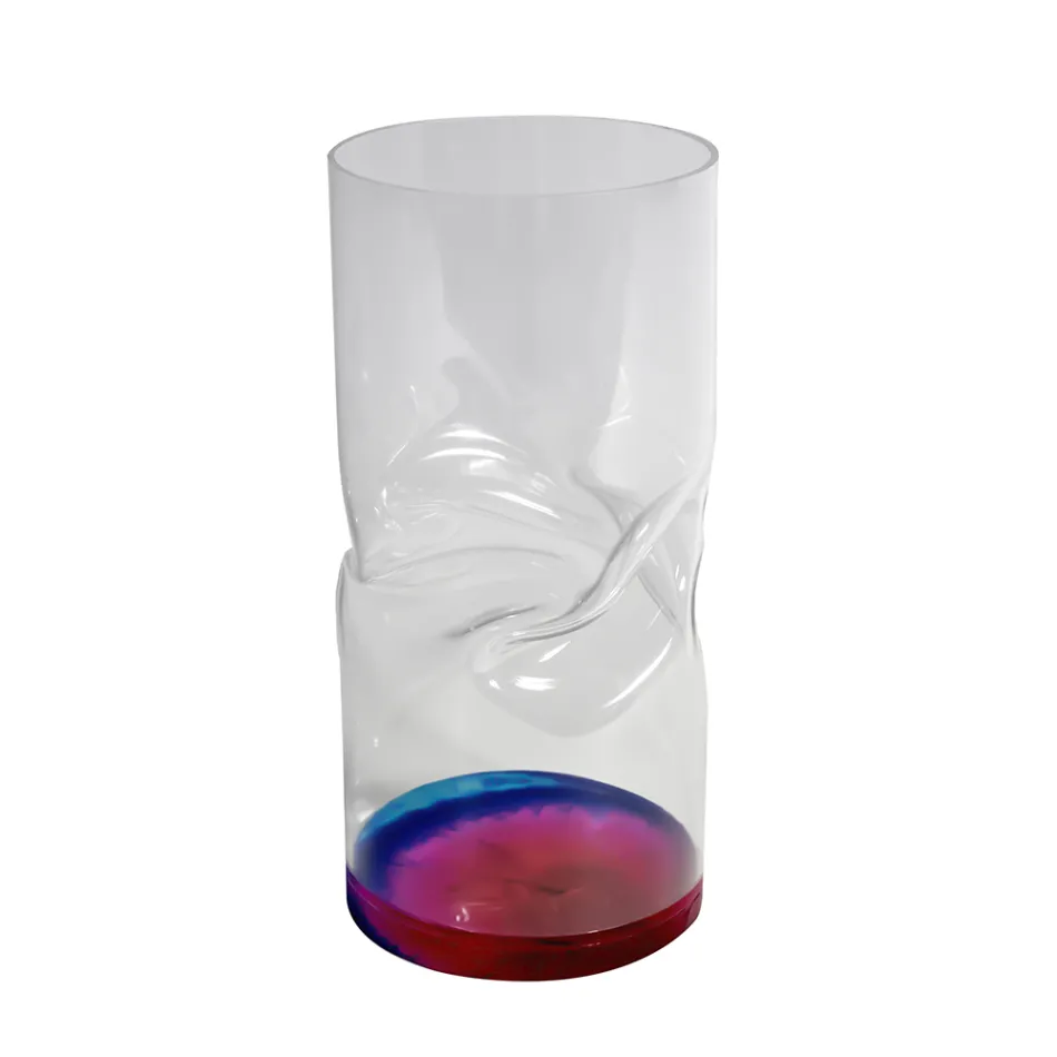 Modern Twisted Akryl Kristall Vas Olika Finishes - Cigarett Viadurini