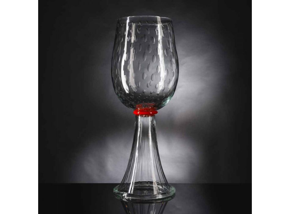 Modern genomskinlig blåst vas i Murano-glas tillverkad i Italien - Copernicus Viadurini