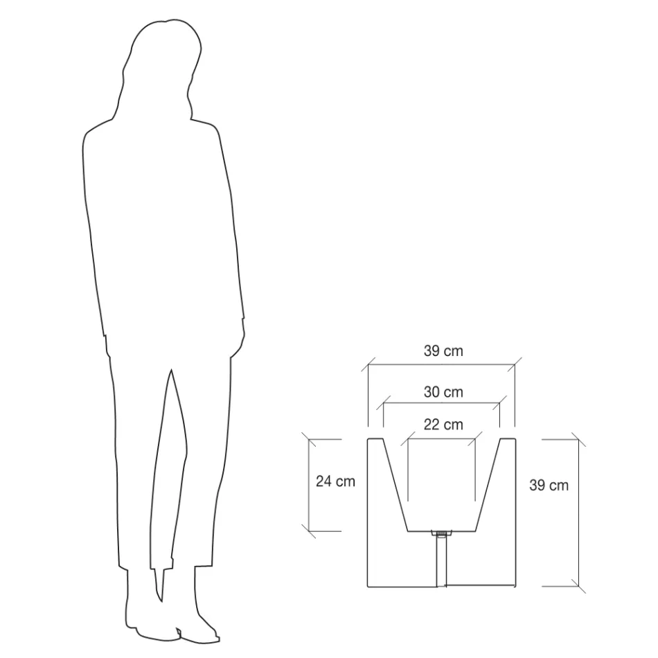 Kruka eller färgad avdelare för utomhus 3 dimensioner Made in Italy - Växter Viadurini
