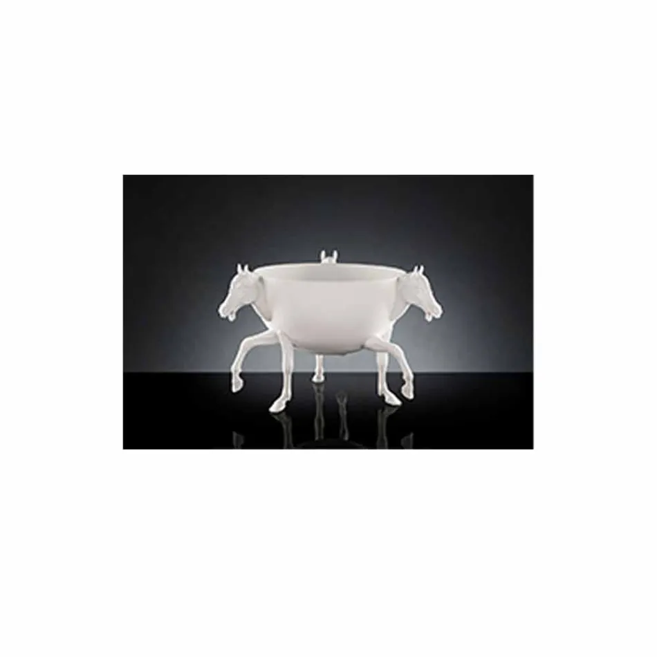 Inomhus dekorativ vas i vit keramik eller 24k guld tillverkad i Italien - Jacky Viadurini