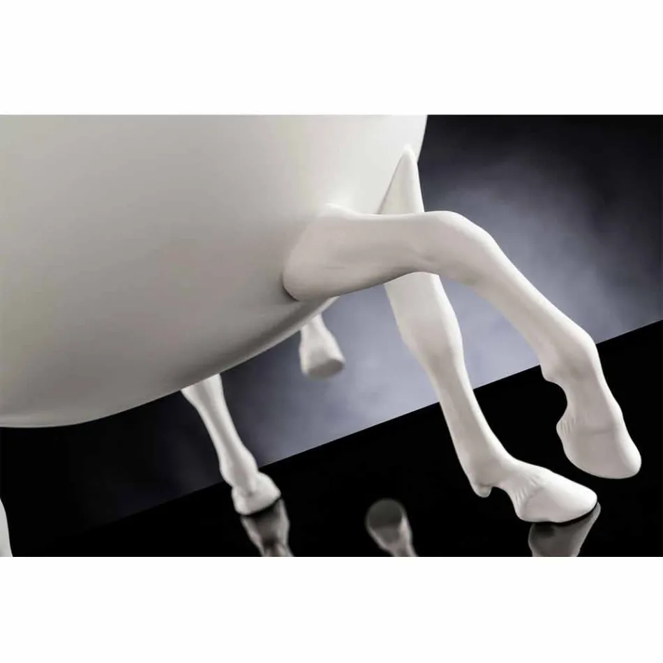 Inomhus dekorativ vas i vit keramik eller 24k guld tillverkad i Italien - Jacky Viadurini